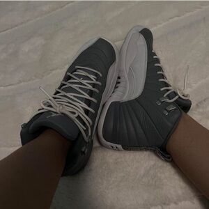 Gray & White Jordan 12 trainers